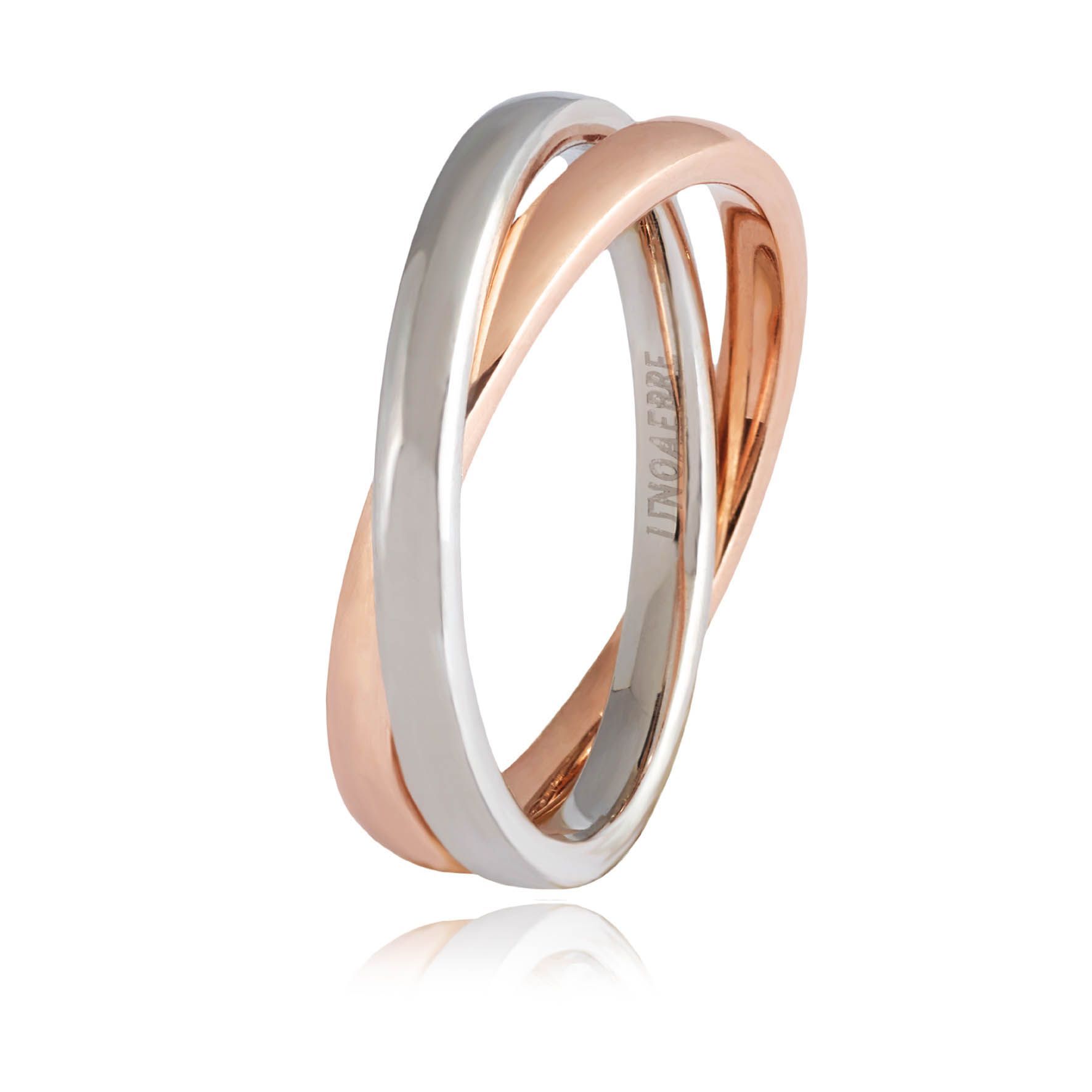 White gold & rose gold wedding rings 18k 3.5mm (code FAU011BR)